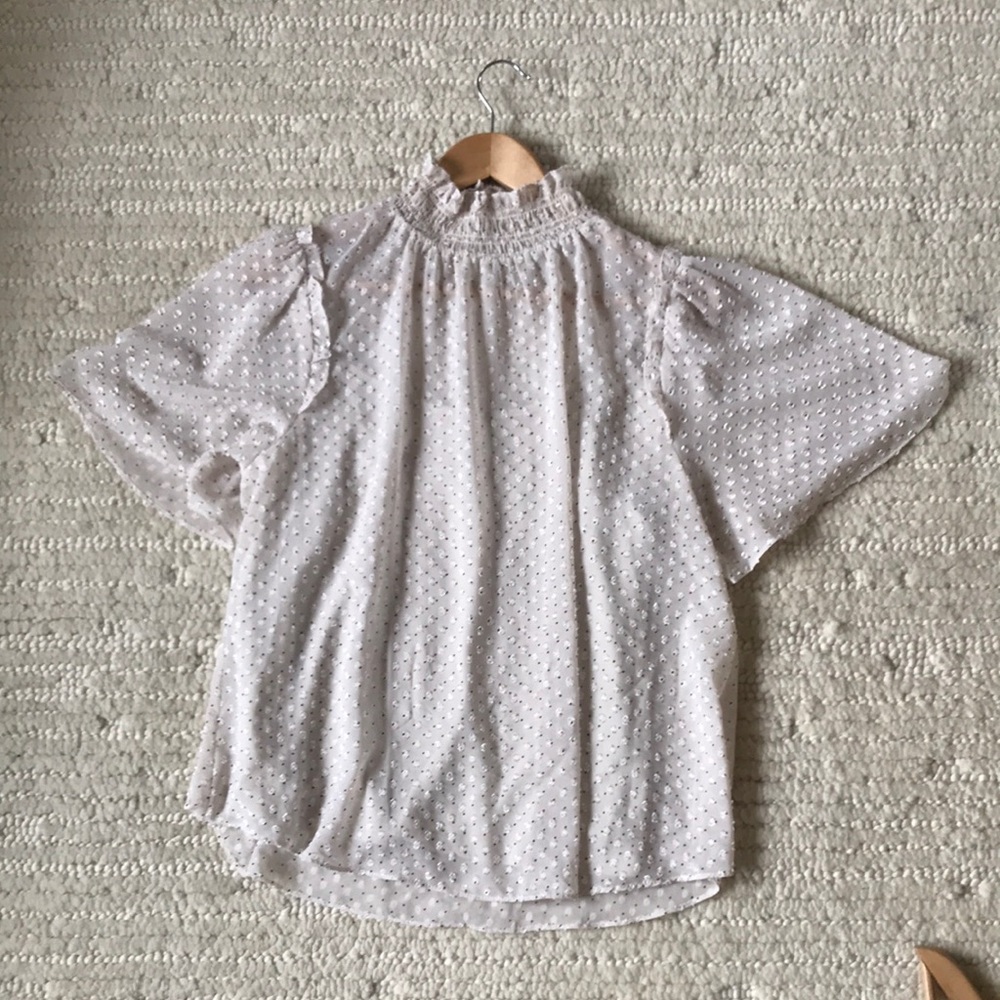 Everleigh Smocked Neck Short Sleeve Blouse